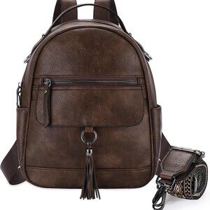 Mini Backpack Purse Women Vegan Leather Compact Travel Shoulder Handbag